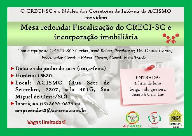 Fiscalização e incorporação imobiliária são temas de evento