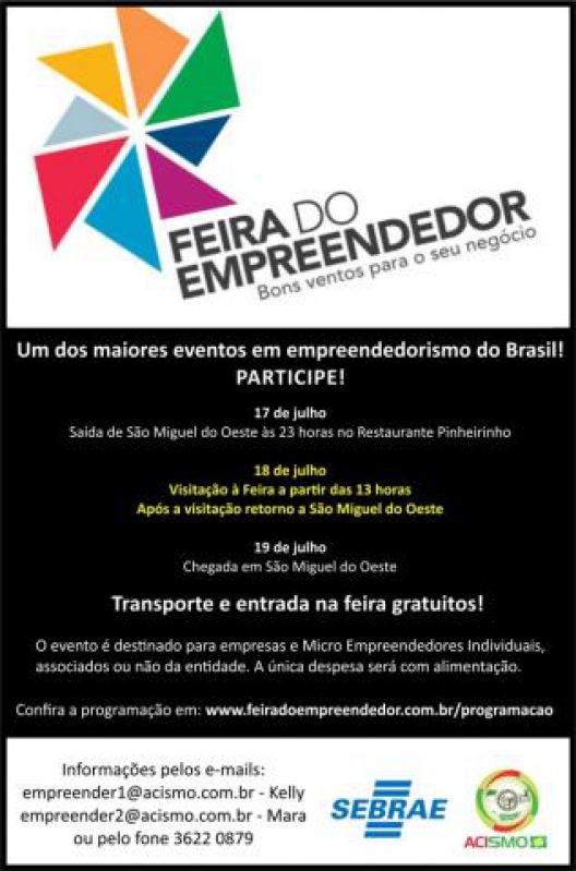 ACISMO organiza missão a Feira do Empreendedor