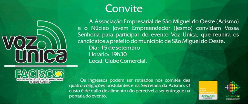 Debate do Voz Única é nesta quinta-feira