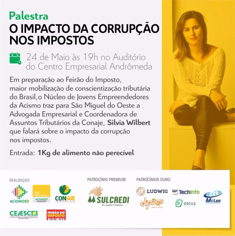 ?Palestra sobre o Impacto da Corrupção integra programação do Feirão do Imposto 2017