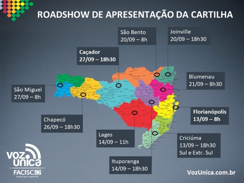 ?FACISC entregará cartilha VOZ ÚNICA com reivindicações a candidatos no Estado