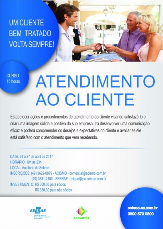 ?Acismo e Sebrae realizam curso de Atendimento ao Cliente