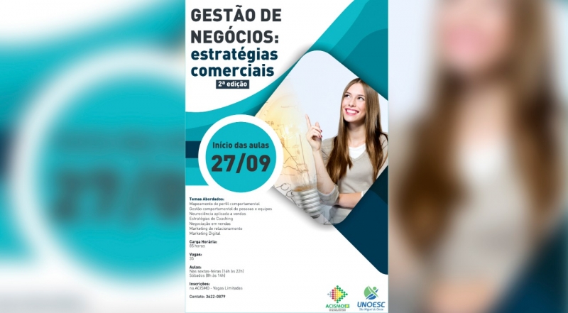 ?Acismo e Unoesc lançam segunda edição do curso de Gestão de Negócios