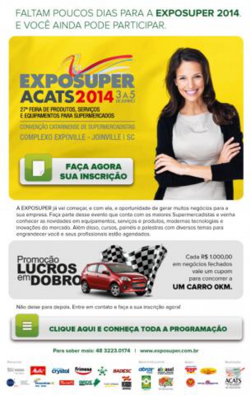 Exposuper 2014 deve reunir supermercadistas de todo Estado