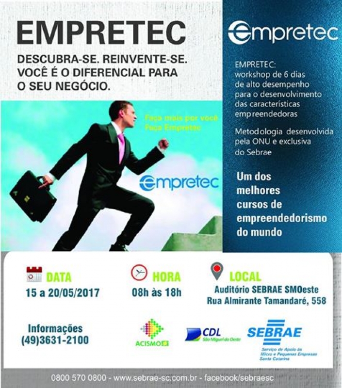 ?Inscrições abertas para o Empretec em São Miguel do Oeste
