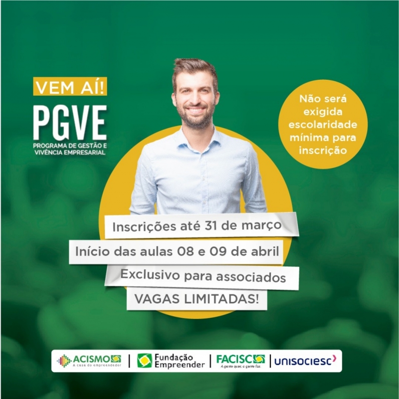 Programa de Gestão e Vivência Empresarial está com inscrições abertas até 31 de março